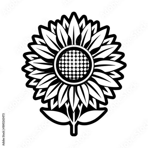 Fototapeta Glyph Style Sunflower Logos 
