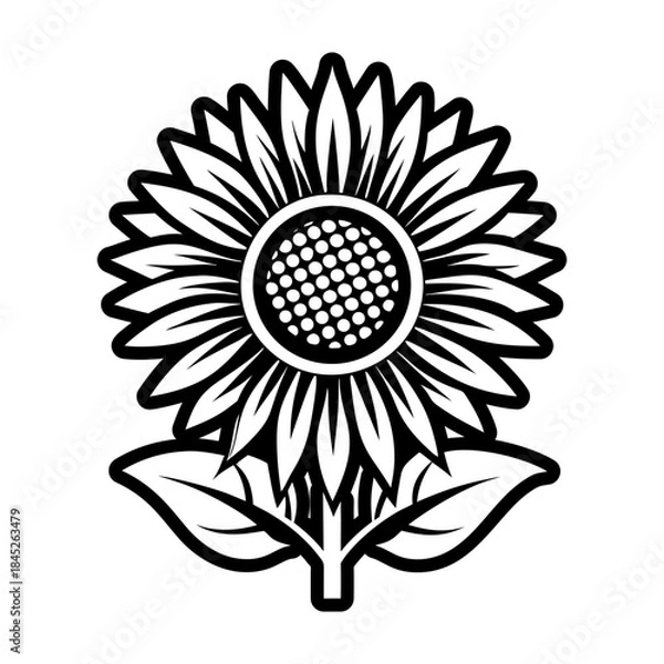 Fototapeta Glyph Style Sunflower Logos 
