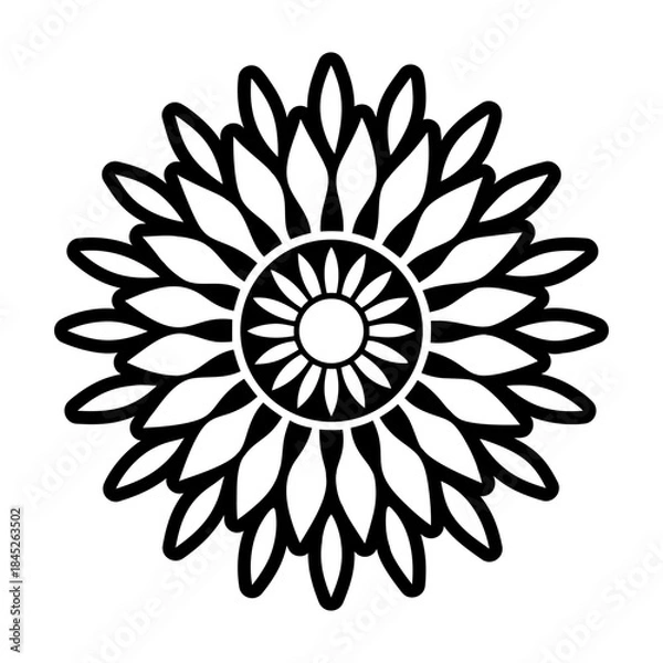 Fototapeta Glyph Style Sunflower Logos 
