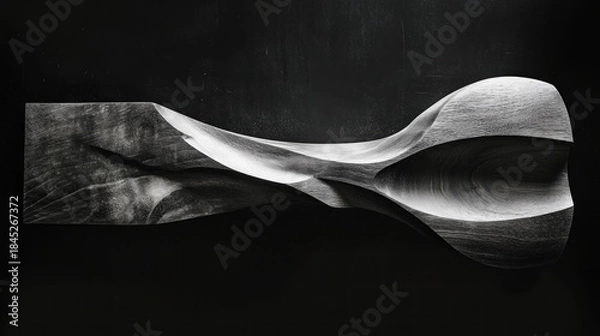 Obraz Abstract wood carving on dark surface