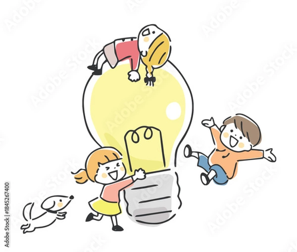 Obraz アイデアやひらめきのイメージイラスト
