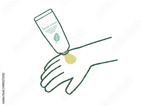 Obraz ハンドクリームを手に出す