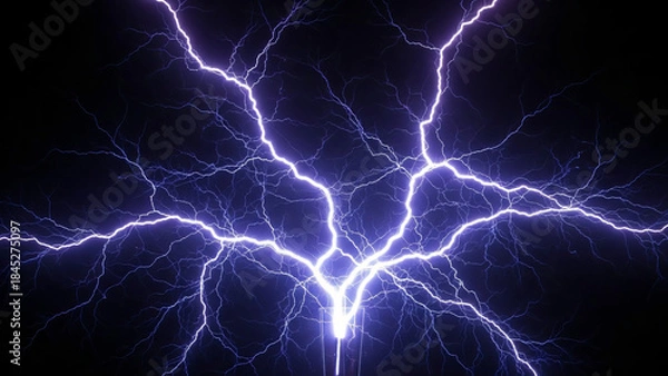 Obraz a lightning bolt in the dark sky