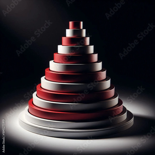 Obraz Peppermint Noir Stacking Rings — Minimalist Tower