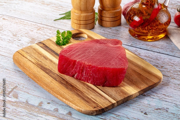 Obraz Raw fresh tuna fillet cut