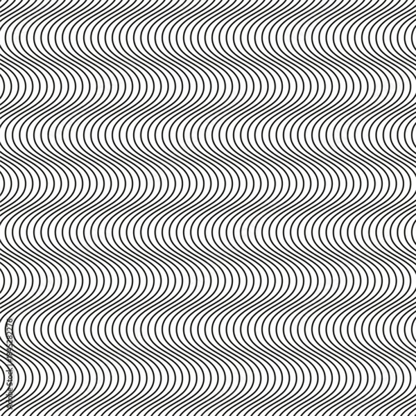 Fototapeta Wavy line pattern. Abstract wave texture. Geometric dynamic flow. Vector simple background.