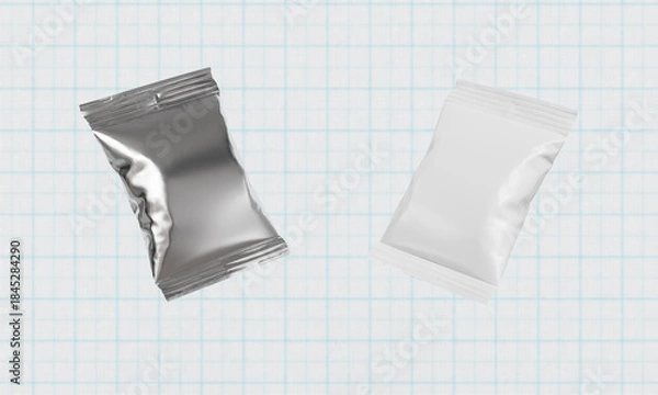 Fototapeta 카피 공간용 호일 패키지 목업 Foil Package Mock up for Copy Space