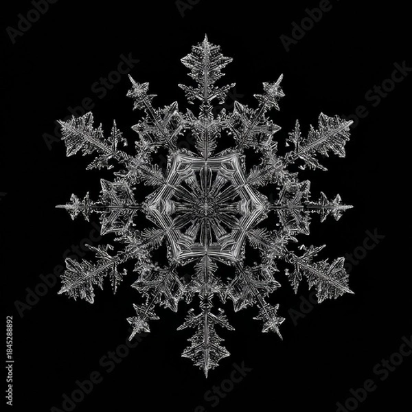 Obraz snowflakes on black background