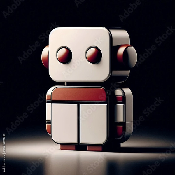 Obraz Peppermint Noir Toy Robot — Mid-Century Style