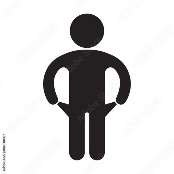 Fototapeta flat icon vector of person taking out empty pants pocket poor