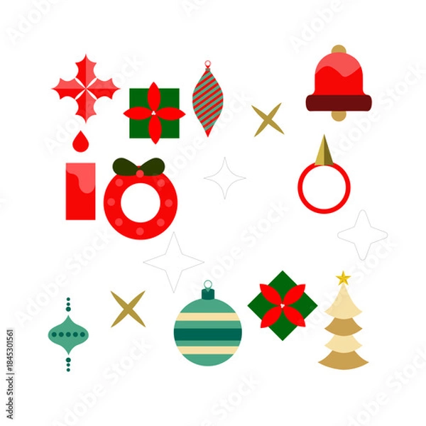 Obraz christmas icons set