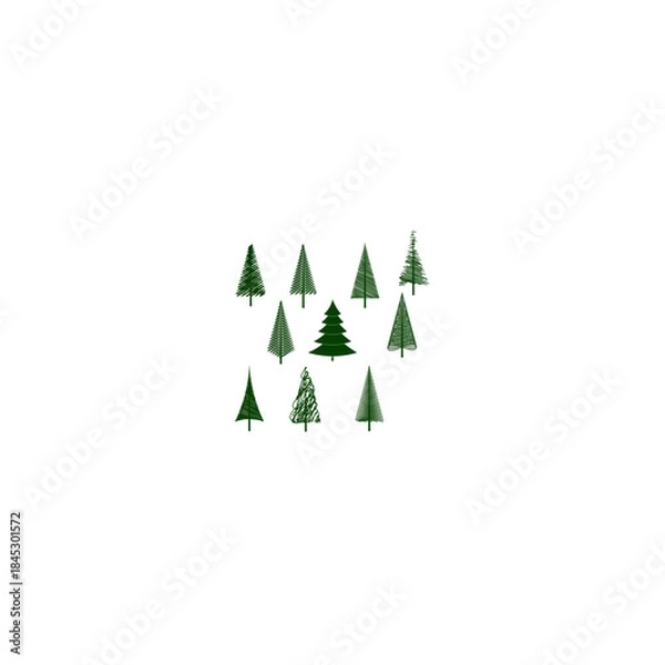 Obraz christmass tree with white background 