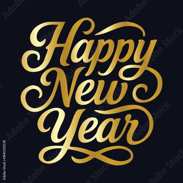 Obraz Elegant Golden Happy New Year Lettering