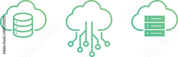 Obraz クラウドコンピュータ　ウェブのアイコンセット