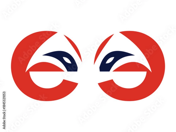 Obraz Initial Letter EE Fox Icon Design