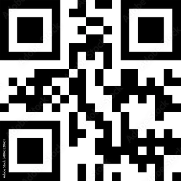 Obraz Black and white QR code for scanning and encoding data