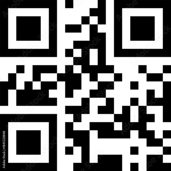 Obraz Black and white QR code for scanning and encoding data