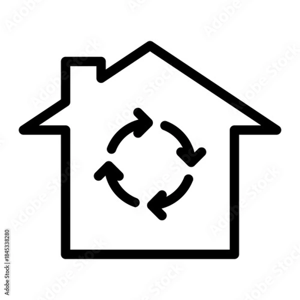Obraz Eco House Recycling Symbol Icon