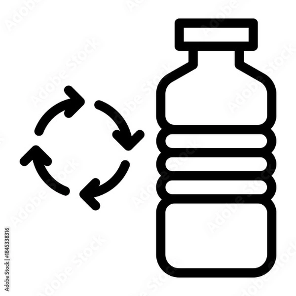 Obraz Plastic Bottle with Recycling Symbol Icon