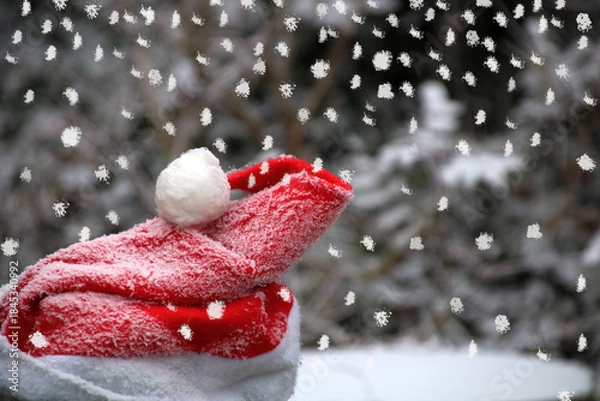 Obraz nikolausmütze im schnee
