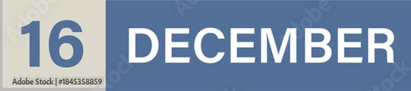 Obraz 16 December Calendar date sticker design