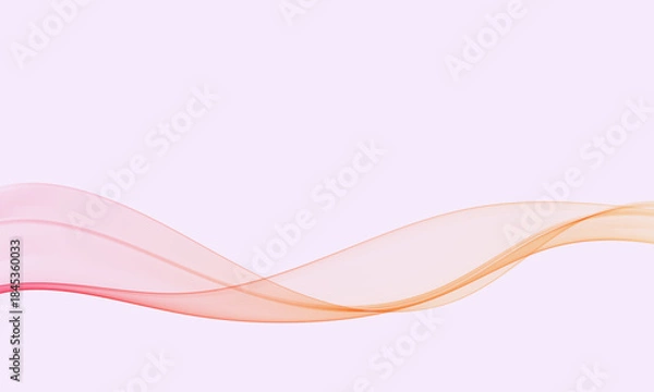 Obraz Abstract pink and orange flowing wave on light background