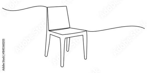 Fototapeta Continuous one line drawing of Chair. Executive chair icon. Minimalist single line art style chair vector illustration