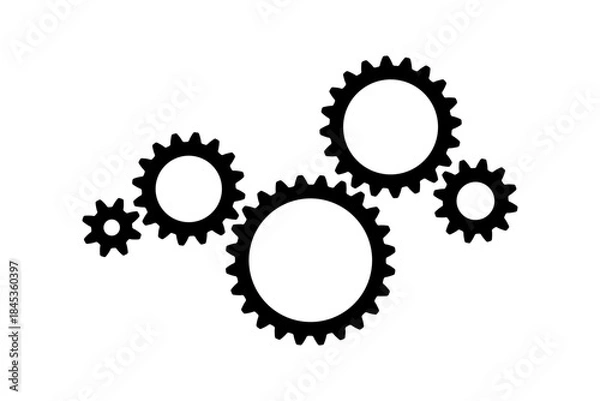 Obraz Five gears pictogram design. Vector