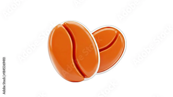 Obraz 3D Coffee Beans Isolated on White Background