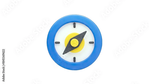 Obraz 3D Compass Pointing Direction on White Background