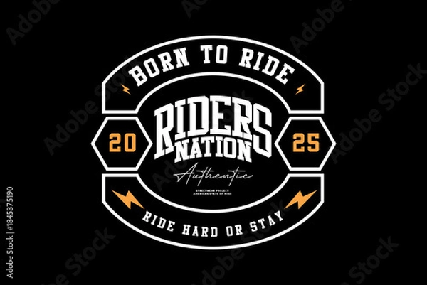 Obraz Born to Ride Riders Nation Motorcycle Emblem