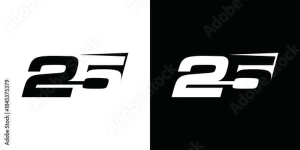 Obraz Simple vector number 25 logo