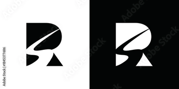 Obraz Simple vector road R initial logo