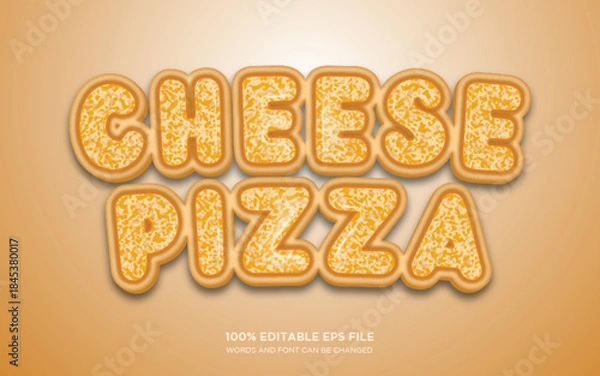 Obraz Cheese Pizza 3D editable text style effect