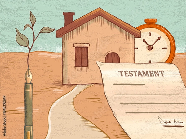 Obraz Last will and testament with fountain pen