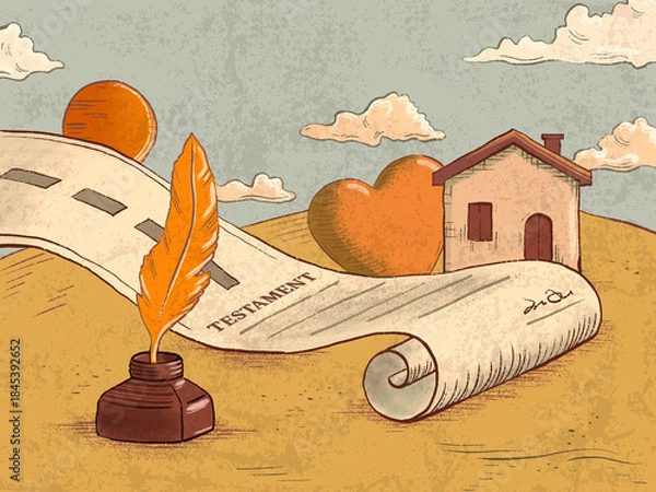 Obraz Last will and testament with quill pen