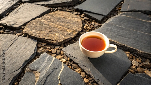 Obraz Warm tea on textured stone