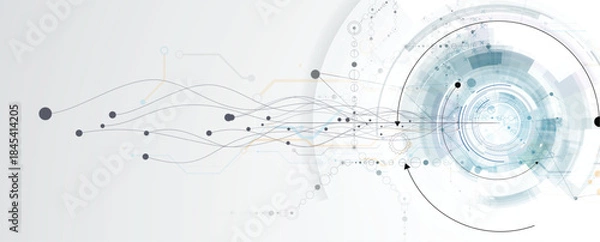 Fototapeta Technology and science cloud data computing. Connected neural network