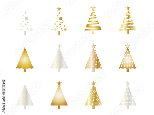 Obraz いろいろクリスマスツリーセット6