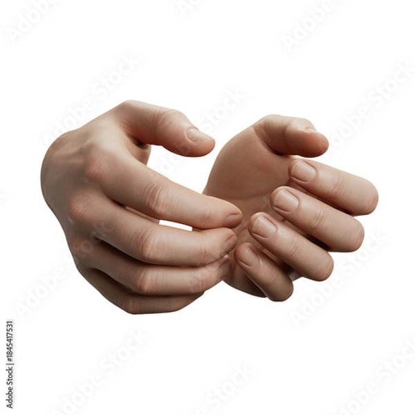 Obraz Two human Hands with Transparent Background
