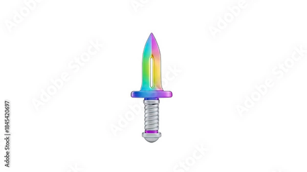 Obraz Rainbow Dagger Isolated on White Background