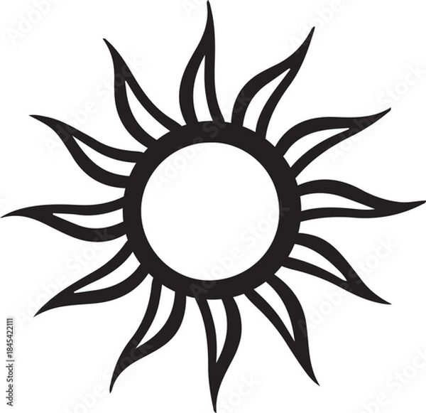 Obraz Sun vector art illustrator black color