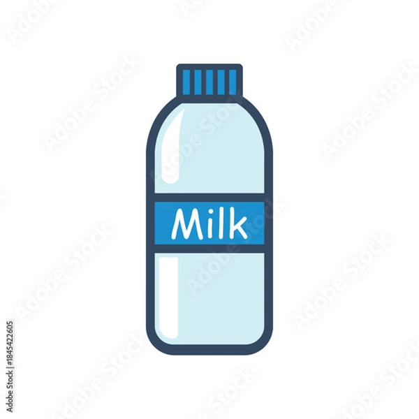 Obraz fresh bottled milk cartoon vector illustration element design template