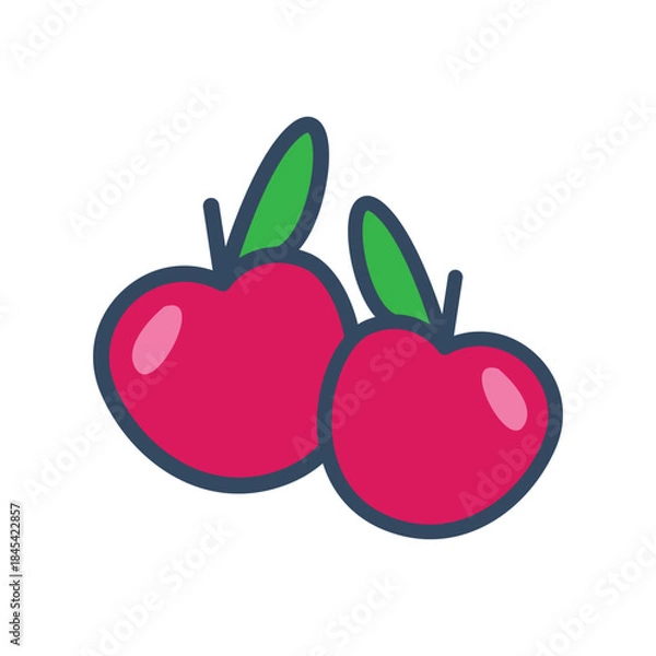 Obraz apple cartoon  vector illustration  element design template
