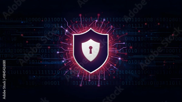 Obraz Digital Security Shield Glow Background