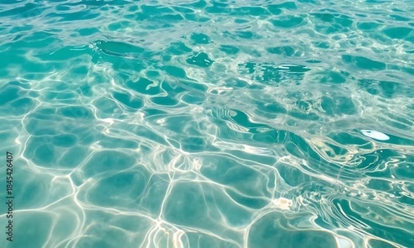 Obraz 光が差し込む透明なエメラルドグリーンの海面