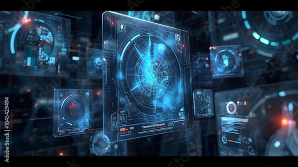 Obraz Holographic Interface Wall Background