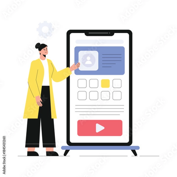 Obraz Mobile Development  Vector Flat Illustration EPS 10 File	