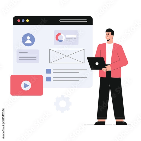 Obraz Website Blog  Vector Flat Illustration EPS 10 File	