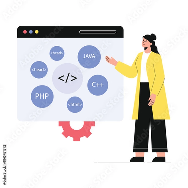 Obraz Coding  Vector Flat Illustration EPS 10 File	